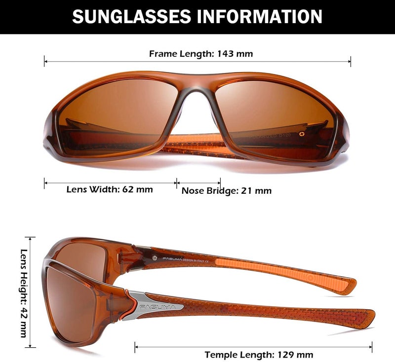 FAGUMA Sports Polarized Sunglasses For Men Cycling Driving Fishing UV400 Protection - Image 4